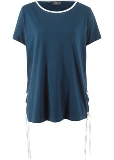 Футболка на шнуровке (темно-синий) Bonprix