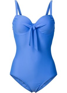 Цельный купальник на косточках, чашка C (синий) Bonprix