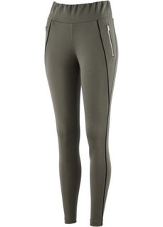 Трикотажные брюки (темно-оливковый/черный) Bonprix