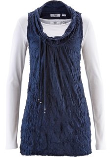 Туника с жатым эффектом + футболка (2 изд.) (темно-синий) Bonprix