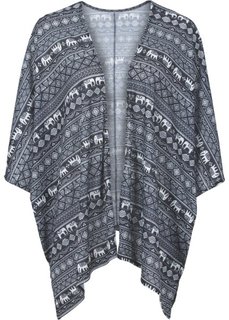 Трикотажное кимоно (черный с рисунком) Bonprix