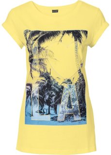 Футболка (нежно-лимонный с рисунком) Bonprix