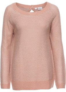 Вязаный пуловер с люрексом (винтажно-розовый) Bonprix