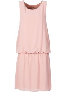 Трикотажное платье с шифоном (розовый) Bonprix
