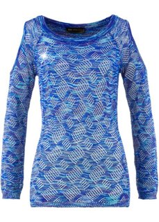 Ажурный пуловер с люрексом (лазурный) Bonprix