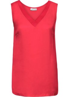 Топ в сочетании материалов (ярко-красный) Bonprix