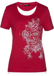 Футболка 2 в 1 (темно-красный) Bonprix