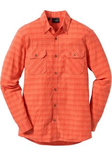 Рубашка Regular Fit с длинным рукавом (оранжевый) Bonprix