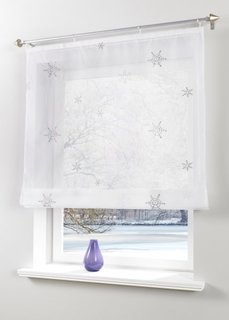 Штора Снежинка, Шина с лентой велкро (белый/серебристый) Bonprix