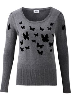 Пуловер (серый меланж) Bonprix