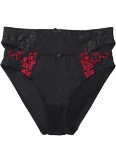 Трусики (2 пары) (черный + черный/красный) Bonprix