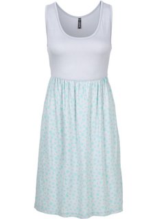 Трикотажное платье (серебристый матовый/синий ментол с принтом) Bonprix