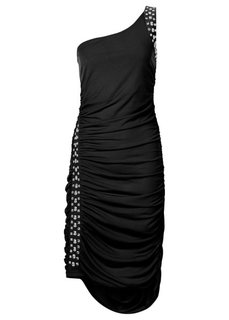 Платье на одно плечо (черный) Bonprix