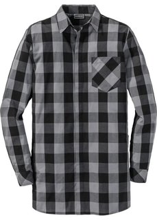 Рубашка Regular Fit с длинным рукавом (черный/серый в клетку) Bonprix