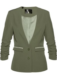 Пиджак с драпированными рукавами (оливковый) Bonprix