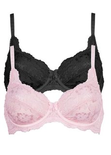 Бюстгальтер (2 шт.), чашка B (черный + нежно-розовый) Bonprix