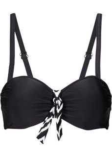 Купальный бюстгальтер, чашка E (черный/белый с узором) Bonprix