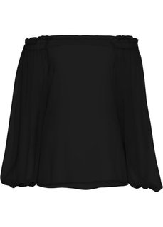 Блузка из креп-шифона (черный) Bonprix