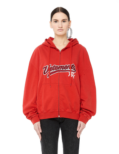 Красная худи на молнии Bro Vetements