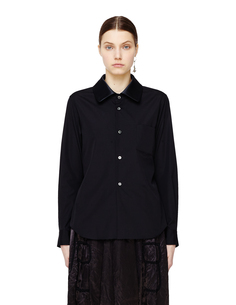 Хлопковая рубашка с сатиновым воротничком Comme DES GarÇons