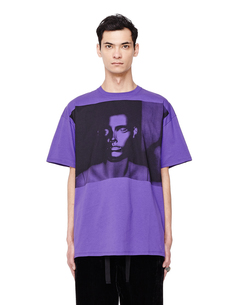 Фиолетовая футболка с принтом RAF Simons