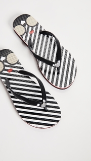 alice + olivia Eva Striped Flip Flops