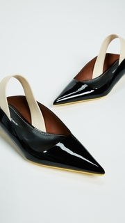 Proenza Schouler Rubber Strap Patent Kitten Heel Flats