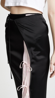 T by Alexander Wang Heavy Draped Satin Skirt