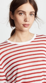 T by Alexander Wang Striped Slub Classic Long Sleeve Tee