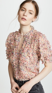 Rebecca Taylor Short Sleeve Margo Floral Top