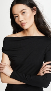 Enza Costa Drape Shoulder Top