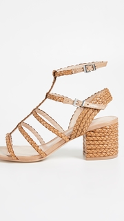 Schutz Clarcie Block Heel Woven Sandals