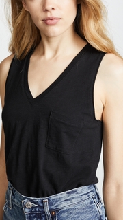 Madewell Whisper Cotton V Neck Pocket Tank