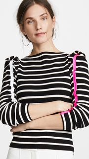 NUDE Striped Boat Neck Sweater