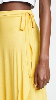 Three Dots Jersey Wrap Skirt