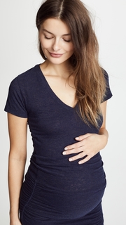 MONROW Maternity Shirred Tee Dress