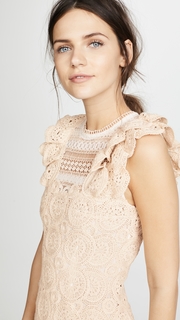 Jonathan Simkhai Macrame Ruffle Mini Dress