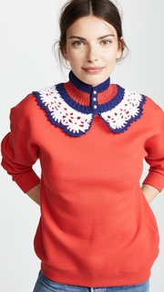Michaela Buerger Crochet Neck Sweater