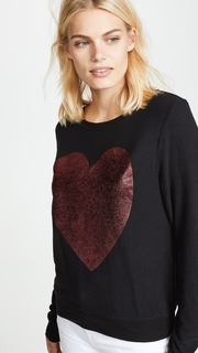 Wildfox Sparkle Heart Baggy Beach Pullover