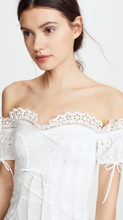 For Love &amp; Lemons Anabella Eyelet Lace Up Dress
