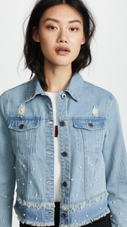BB Dakota Eisley Denim Jacket with Imitation Pearls
