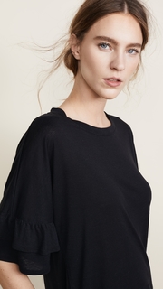 David Lerner Drop Shoulder Ruffle Sleeve Tee