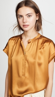 Vince Shirred Neck Blouse