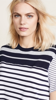 Clu Stripe T-Shirt Dress with Pleating