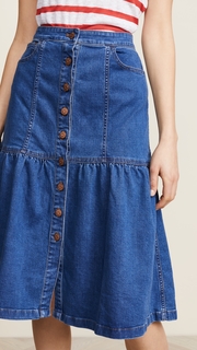 Madewell Bayview Tiered Midi Skirt