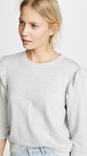 David Lerner 3/4 Sleeve Ruffle Pullover