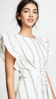 J.O.A. Stripe Lace Up Dress