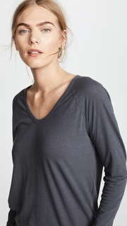 James Perse Reverse Binding Raglan Tee