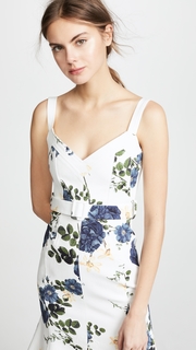 Nicholas Blue Rose Flare Midi Dress