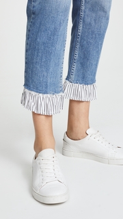 PAIGE Sarah High Rise Jeans with Ruffled Hem